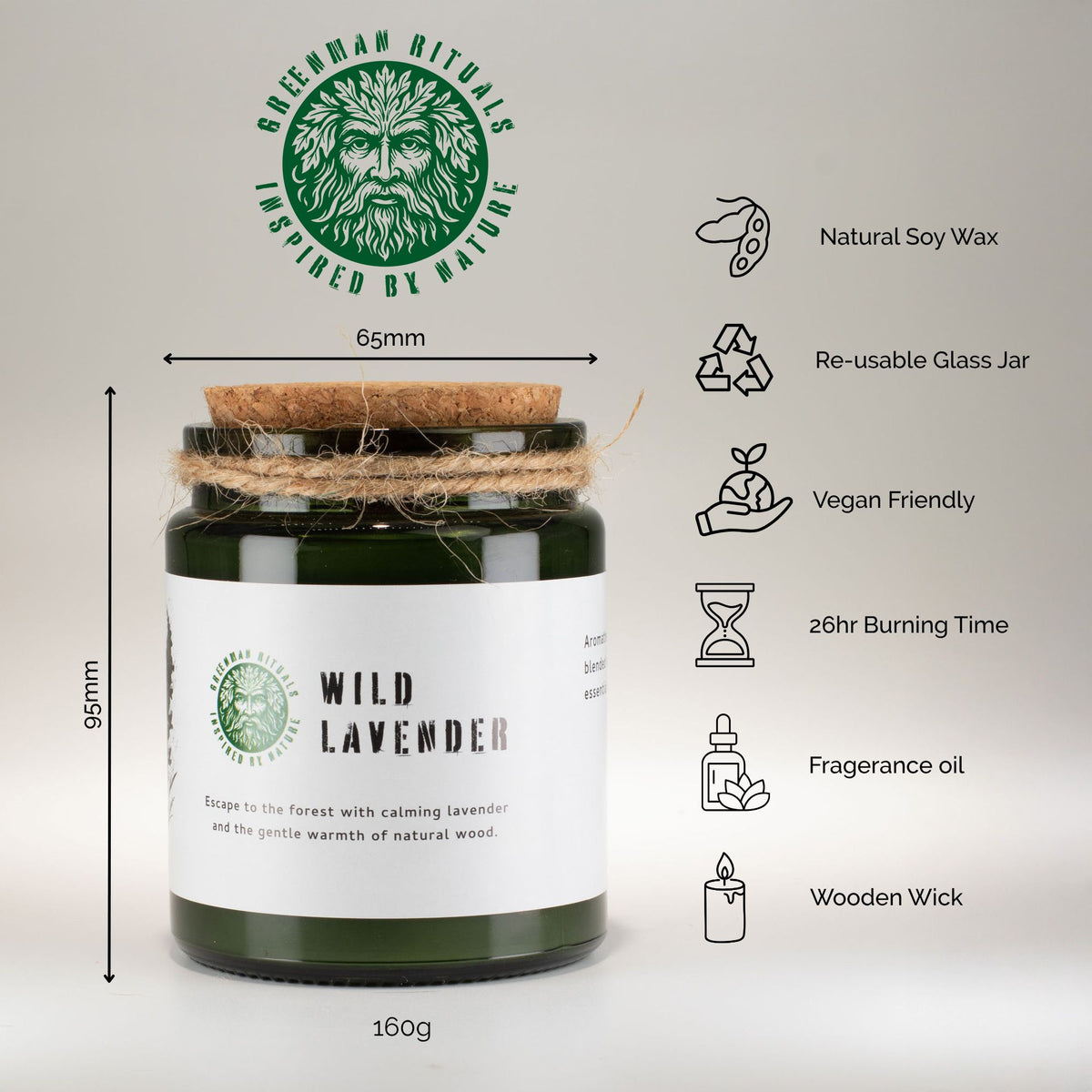 Greenman Woodwick Soy Candle - Wolf's Moon