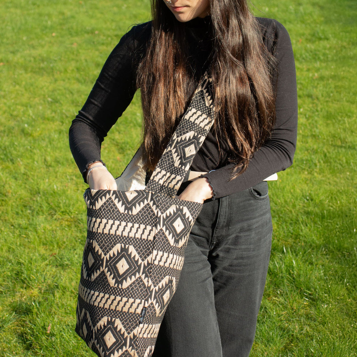 Nomad Sari Jacquard Natural Nomad Carryall Bags - Desert Loom