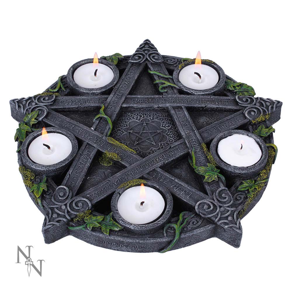 Wiccan Pentagram Tea Light Holder