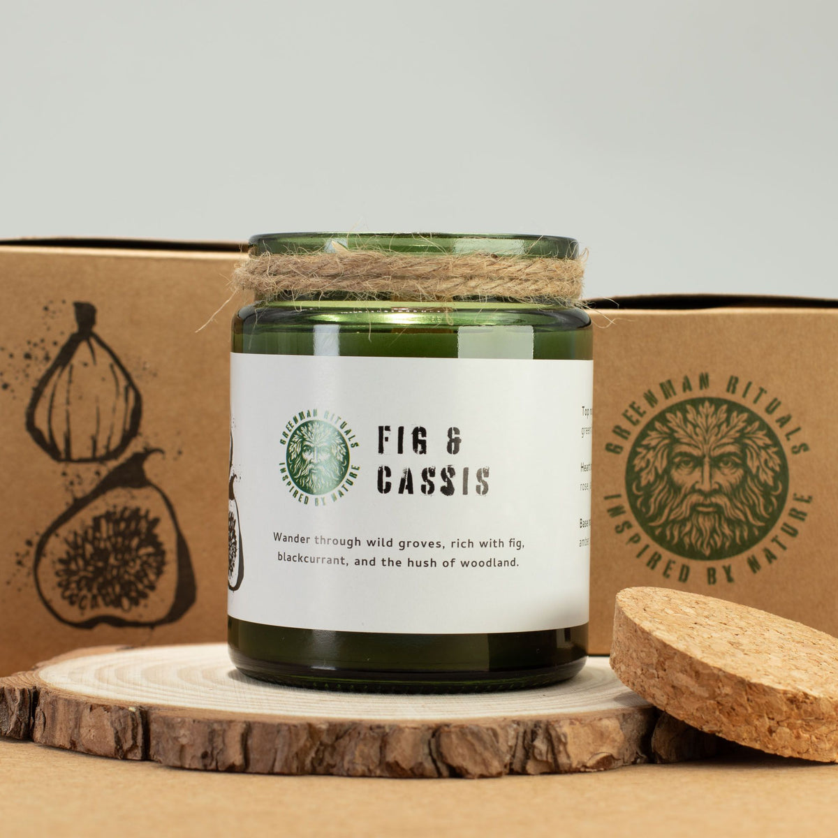 Greenman Woodwick Soy Candle - Fig & Cassis