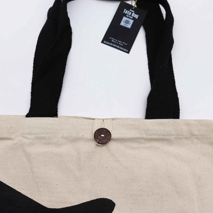 Iconic Classic Tote Bag - Black Cat - Natural 10oz