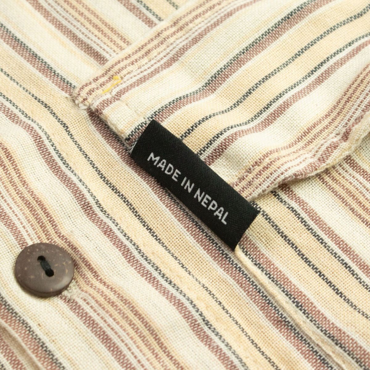 Nomad Sari Grandad Shirt - Brown Beige - Medium