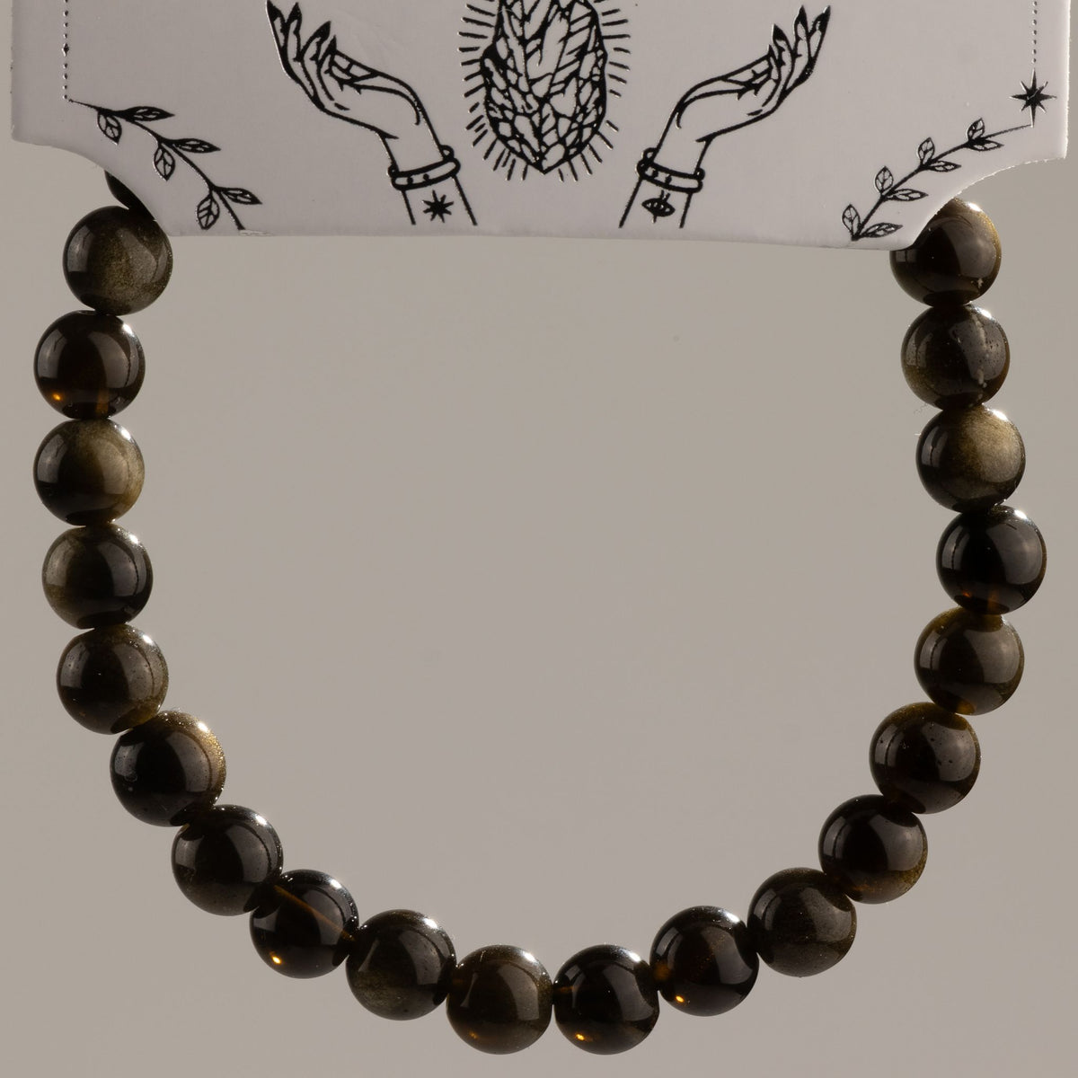 Petite Power Bracelet (17cmx6mm) - Gold Obsidian