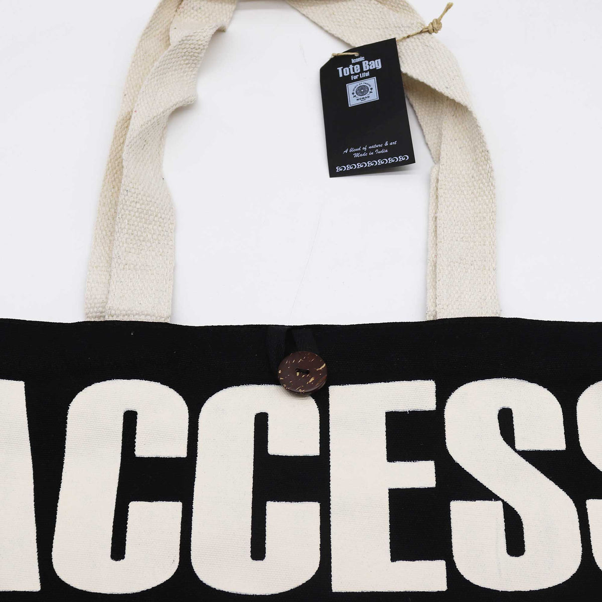 Iconic Classic Tote Bag - ACCESS ALL AREAS - Black Natural 10oz