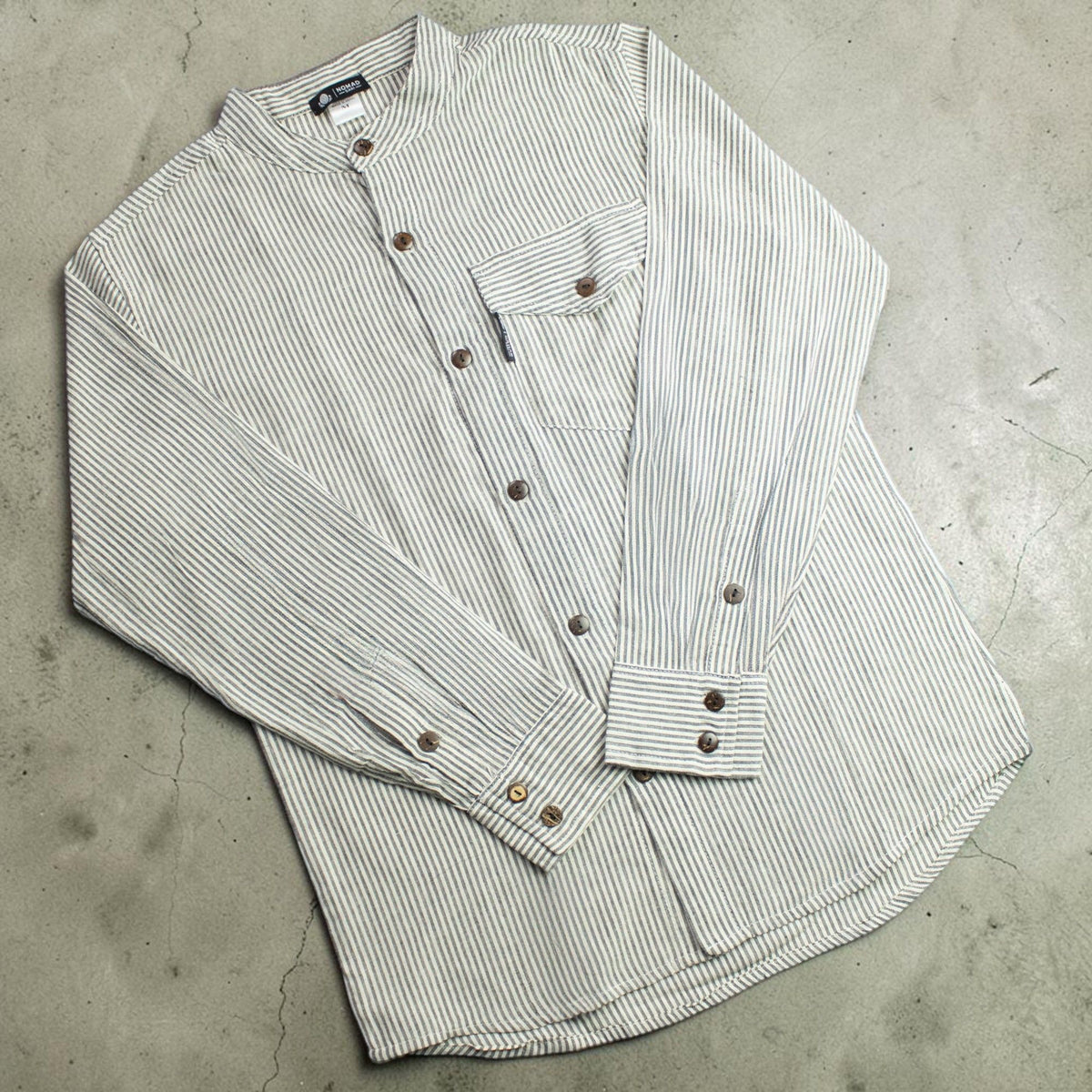 Nomad Sari Grandad Shirt - Grey Stone - XL
