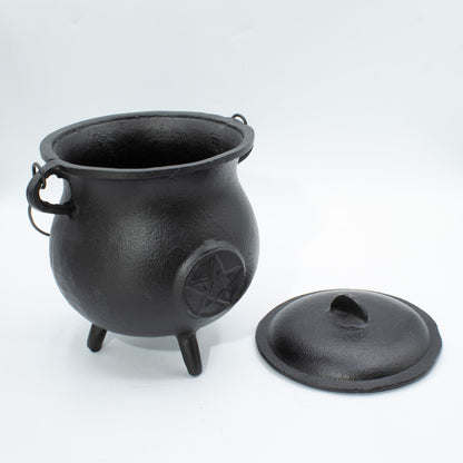 Extra Huge Cast Iron Cauldron with Pentagram 23x18cm (at least 4kg)