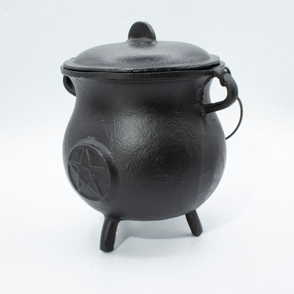 Extra Huge Cast Iron Cauldron with Pentagram 23x18cm (at least 4kg)