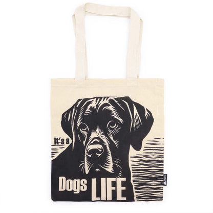 Iconic Basic Tote Bag - Dog's Life - Natural 4oz