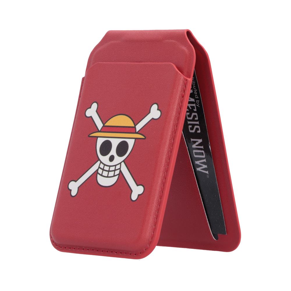 One Piece Luffy Jolly Roger Magsafe Card Holder Red